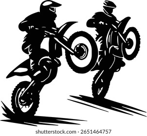 Dirt Biker Silhouette Vector – Off-Road Motocross Rider for Cricut Files, Stickers, Racing Gear, and Wall Art
