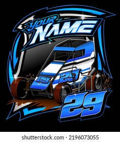 Dirt Car, Sprint Car Vector	