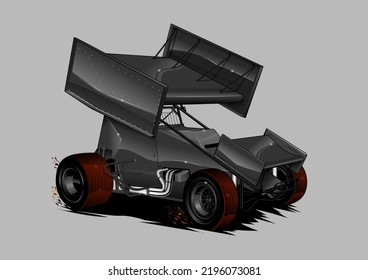 Dirt Car Sprint Car Vector Stock Vector (Royalty Free) 2196073081 ...