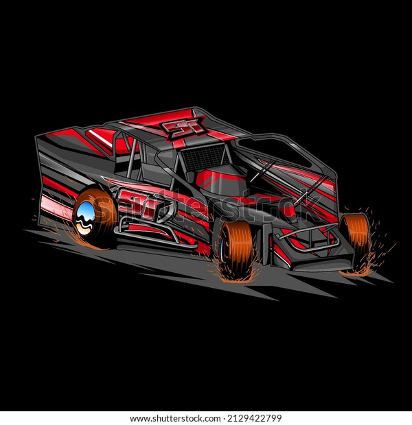 Dirt Car Tshirt Midget Car Dort Stock Vector (Royalty Free) 2129422799 ...