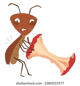 Dirt cockroach. Funny brown beetle. Adorable parasit, wildlife sticker. Cartoon insect pest vector illustration