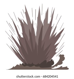 Dirt explosion icon, cartoon style