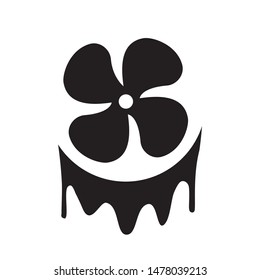 The dirt has hit the fan. Ventilation pollution. Glyph icon images. Vector illustration.