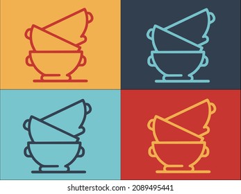 Dirt Home Bowls Logo Template, Simple Flat Icon of home,bowl,housework