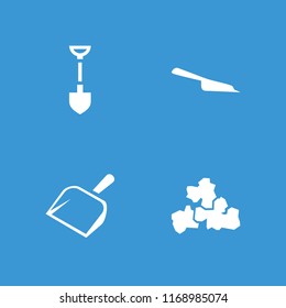 Dirt icon. collection of 4 dirt filled icons such as dustpan, mud. editable dirt icons for web and mobile.