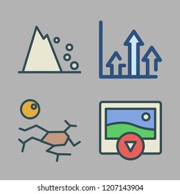 dirt icon set. vector set about photo, falling debris, drought and growth icons set.