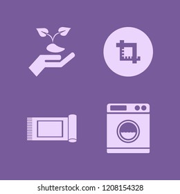dirt icon. dirt vector icons set carpet, hand sprout, washer and crop