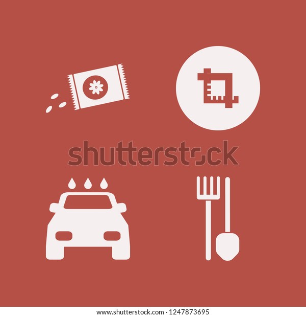 dirt icon. dirt vector icons set sowing seeds,\
spade pitchfork, car wash and\
crop