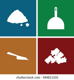 dirt icons set. Set of 4 dirt filled icons such as dustpan, mud