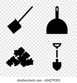 Dirt icons set. set of 4 dirt filled icons such as dustpan, mud