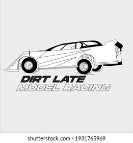 dirt late model race. Classic race style