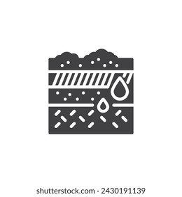 Icono de vector de capas de tierra. signo plano relleno para concepto móvil y diseño web. Icono de glifo de capas de suelo. Símbolo, ilustración del logotipo. Gráficos vectoriales