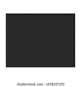 dirt mat. silicone rubber dust carpet for cars, outdoors, indoors.straight view from above Dark rug cover vector illustration.