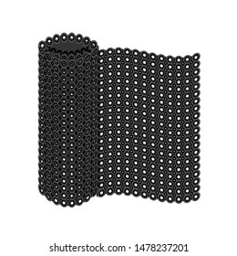dirt mat. silicone rubber dust carpet for cars, outdoors, indoors. Dark rug roll cover vector illustration.
