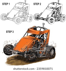 dirt race illustration isolated in white background, this design is not ai generated.` Please see my portfolio. I've been making microstock designs for 3 years
