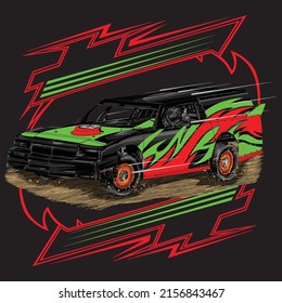 dirt race isolated on black background for poster, t-shirt print, business element, social media content, blog, sticker, vlog, and card. vector illustration.