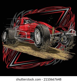 dirt race isolated on white background for poster, t-shirt print, business element, social media content, blog, sticker, vlog, and card. vector illustration.