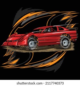 dirt race isolated on white background for poster, t shirt print, business element, social media content, blog, sticker, vlog, and card. vector illustration.