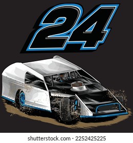 Dirt Racing Car splash, isolated on black background, for t-shirt business, digital printing, screen printing and poster