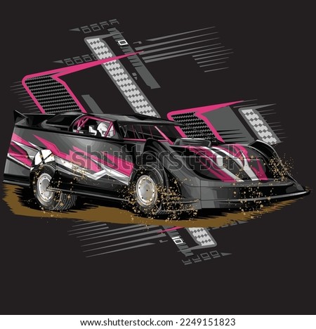 Dirt Racing Car splash, isolated on black background, for t-shirt business, digital printing, screen printing and poster