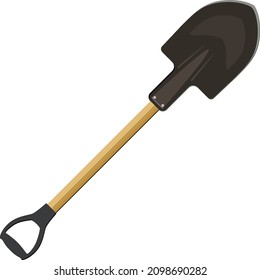 Dirt shovel, illustration, vector on a white background.