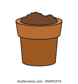 dirt or soil in pot icon image 