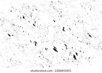 Dirt surface and dusty grunge effect on a white background. Rusty and grimy wall surface for backgrounds. Grainy and distressed black and white texture. Abstract grimy concrete texture.