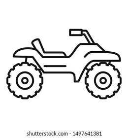 Icono de quad de neumático sucio. Dibujo vectorial de quads de neumático de suciedad para diseño web aislado en fondo blanco