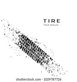 Dirt track from the car wheel protector. Tire track silhouette. Grunge tire track. Black tire track. Vector illustration