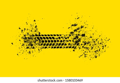 Dirt track from the car wheel protector.  Vector illustration 