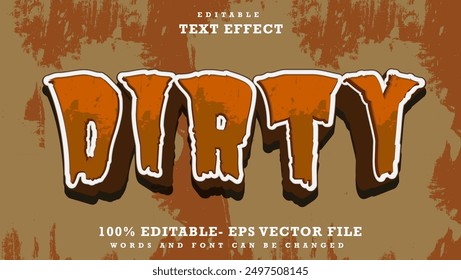 Dirty 3d Editable Text Effect Design Template, Effect Saved In Graphic Style