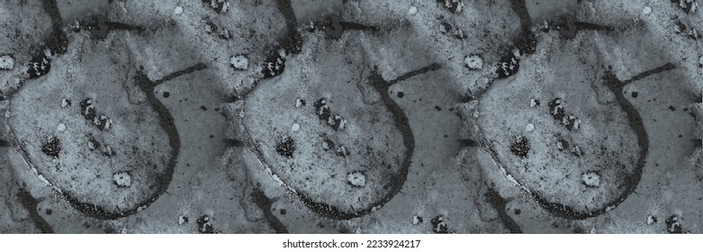 Dirty Alcohol Ink Repeat Wall. Black Tile Stone. Grey Fluid Pattern. Luxury Water Color Watercolor. Light Vector Splash. Black Marble Background. Grey Gradient Watercolor. Vector Abstract Painting.