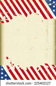 Dirty American flag super background. A grunge American background with a large empty frame for your event