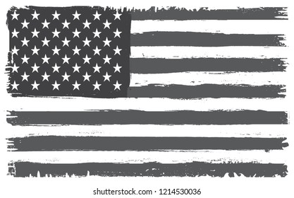 Dirty American flag.Vector grunge flag of USA.