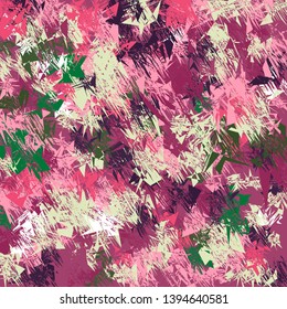 Dirty art background. Colored stains, scratches, spots, splashes.  Violet  Fantasy dirty art texture. Abstract camo motif. Tie dye effect. Ceramic tile. Boho print. Camouflage background.