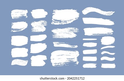 Dirty artistic  boxes, frames, lines isolated. Set of brush strokes. Grunge design elements. White paint, ink, brushes, lines, grungy. Abstract  textured art illustration. Vector