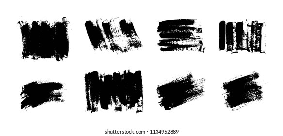 Dirty artistic design element, box, frame or background for text.  Vector black paint, ink brush stroke, brush. Scribble texture.