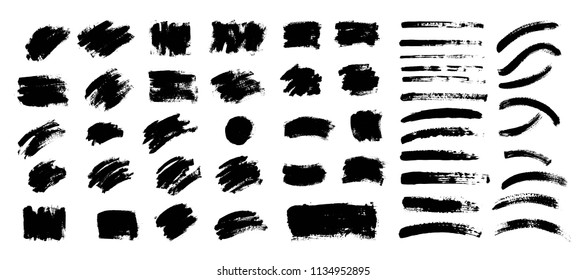 Dirty artistic design element, box, frame or background for text.  Vector black paint, ink brush stroke, brush. Scribble texture.