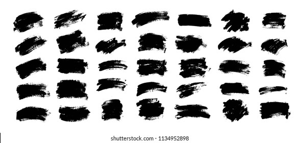 Dirty artistic design element, box, frame or background for text.  Vector black paint, ink brush stroke, brush. Scribble texture.