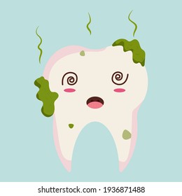 Dirty and bad smell tooth