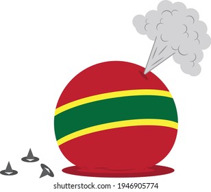 Una pelota sucia. Balón con fugas. Balón estropeada. Mala pelota