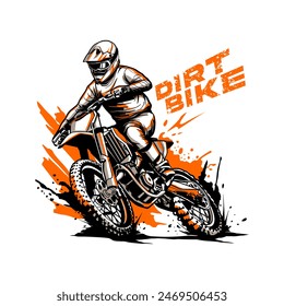 dirty bike vector template for graphic design. Perfect for logos, posters, stickers and t-shirts.