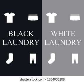 Dirty Black And White Laundry Vector To Print On Dirty Laundry Bag For Bathroom