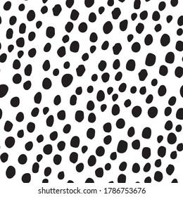 Dirty Blob. Isolated Ink Cheetah Inkblot. Animal Blot. Black Fluid Dot Fur. Animal Color. White Animal Polka. Seamless Dot Background. Polkadot Dog Texture. Speckle Dirt Print. Dalmatian Paint Pattern
