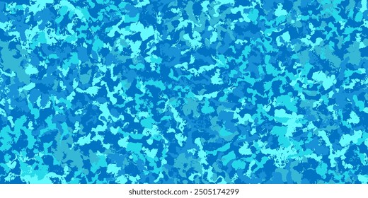Dirty blue, navy pattern. Gruge texture seamless background. Watercolor endless repeat backdrop. Vector  tye die pattern. Sea, ocean, pool, water texture.