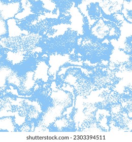 Dirty blue pattern. Gruge texture seamless background. Watercolor endless repeat backdrop. Vector  tye die pattern.