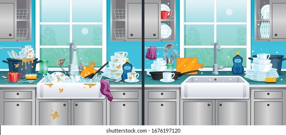 Kitchen Clipart-woman washing dishes in sink