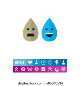 Dirty and Clean Water Drops Vector Icon