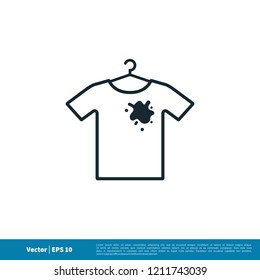 dirty clothe laundry icon vector logo template