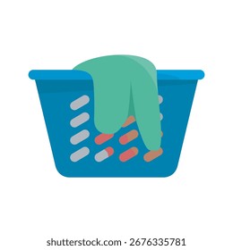 Plantilla de ilustración de diseño de Vector plano de icono de cesta de ropa sucia en estilo de moda